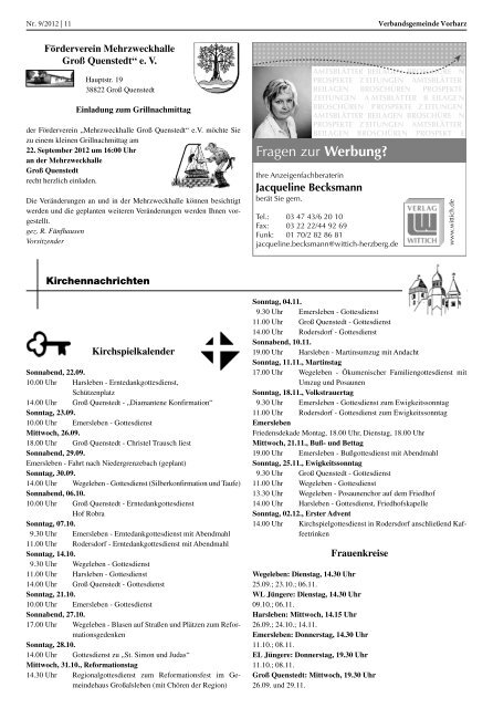 Amtsblatt - Verbandsgemeinde Vorharz