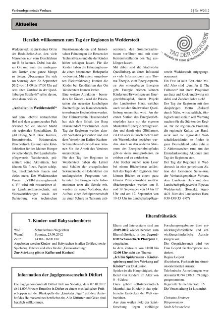 Amtsblatt - Verbandsgemeinde Vorharz