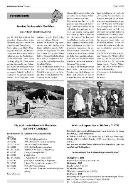 Amtsblatt - Verbandsgemeinde Vorharz