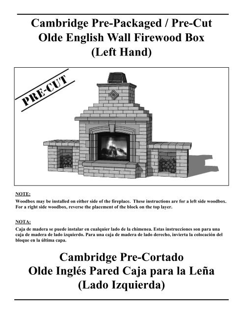 Cambridge Pre-Packaged / Pre-Cut Olde English Wall Firewood Box