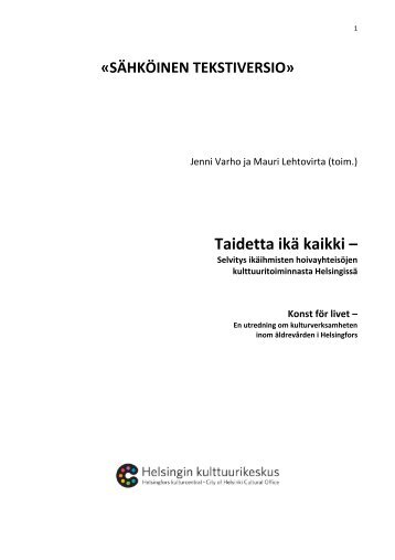 Taidetta ikÃ¤ kaikki â - Kansalaisareena