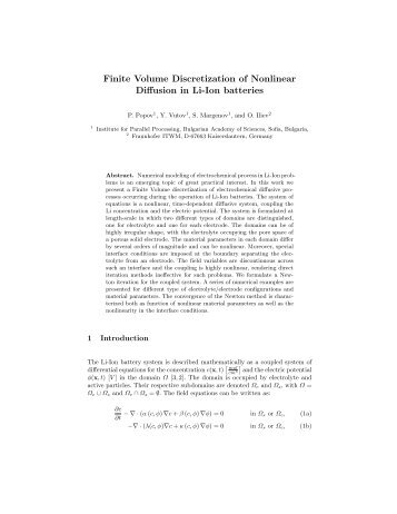 Finite Volume Discretization of Nonlinear Diffusion in Li-Ion batteries