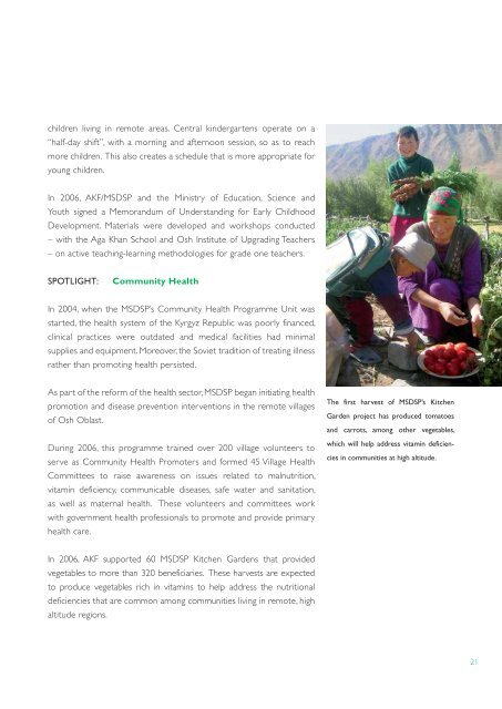 AKF Annual Report - Aga Khan Development Network