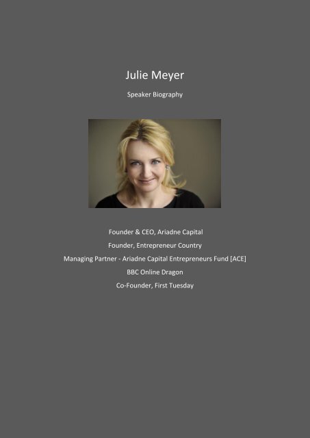 Julie Meyer - Ariadne Capital