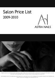 Salon Price List - Astra Nails