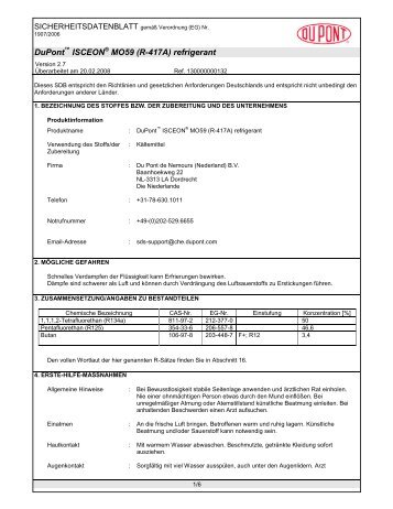 DuPont ISCEON MO59 (R-417A) refrigerant