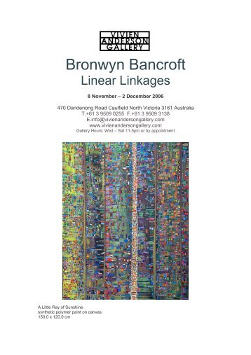 Bronwyn Bancroft Linear Linkages - Vivien Anderson Gallery