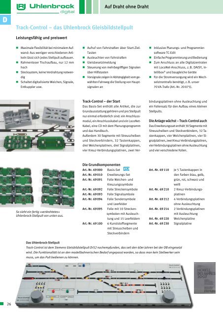 Track-Control Das Gleisbildstellpult mit dem Stecksystem - Uhlenbrock