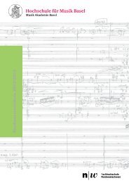 Studienverzeichnis - Hochschule fÃ¼r Musik Basel