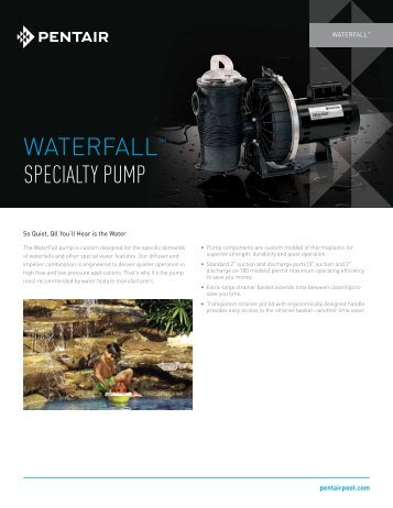 WaterFall Specialty Pump - Pentair