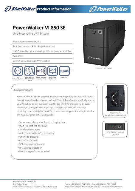 PowerWalker VI 850 SE - PowerWalker UPS