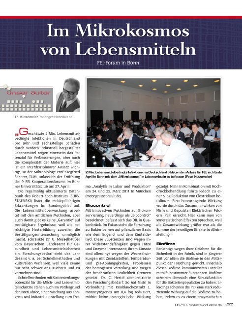 Im Mikrokosmos von Lebensmitteln - mcongressconsult.com