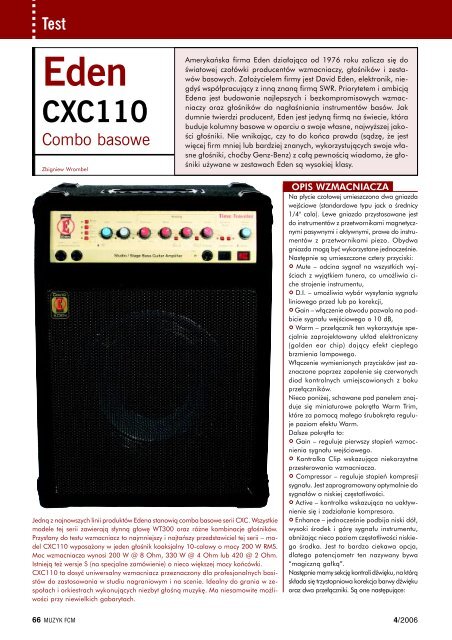 EDEN CXC 110 - Music Info