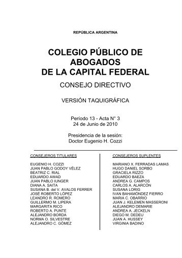 REPBLICA ARGENTINA - Colegio PÃºblico de Abogados de la ...