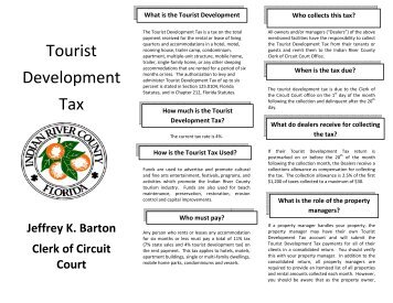 Tourist Development Tax - Indian River County Clerk of the Circuit ...