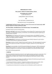 MEMORANDUM OF INTENT - Trilateral Wadden Sea Cooperation