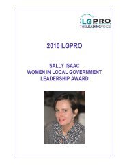 2010 LGPRO - Victorian Local Governance Association