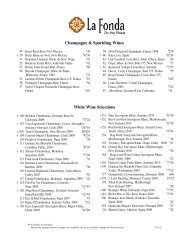 Wine List March 2012 Current - La Fonda Hotel