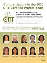 Congratulations to the 2010 CITT-Certified Professionals