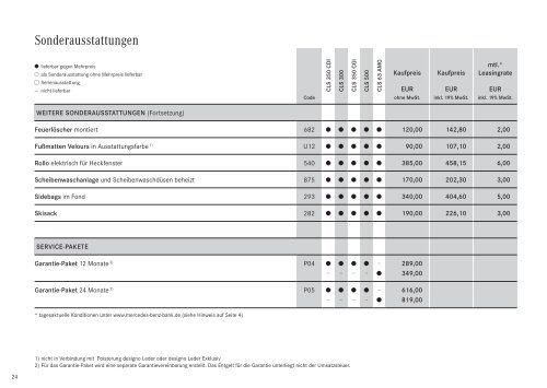 CLS - Klasse. Aktualisierte Version 3.0 - Preislisten