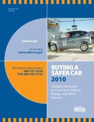 Buying a Safer Car 2010: Valuable Information on ... - SaferCar.gov