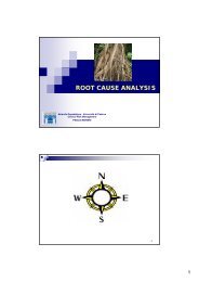root cause analysis - Dipartimento di Medicina Ambientale e SanitÃ  ...