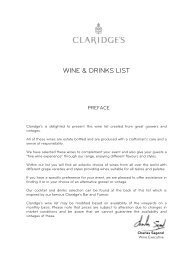 wine and drinks - Claridges