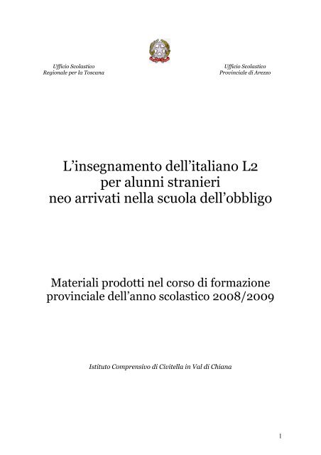 L'insegnamento dell'italiano L2 per alunni stranieri ... - Vannini Editrice