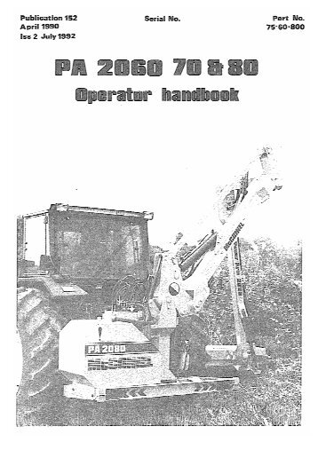 PA2060, 2070 & 2080 Operator Manual [Scanned Copy] - McConnel
