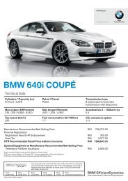 Download Specification Sheet - BMW - Lee Motors Auto Care