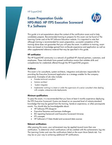 HP ITPS Executive Scorecard 9.x Software