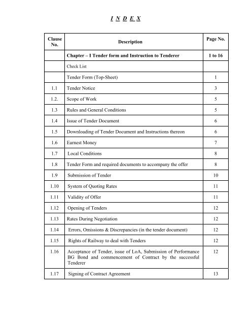 WESTERN RAILWAY GOVERNMENT OF INDIA TENDER ...