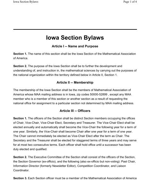Iowa - Sections - Mathematical Association of America