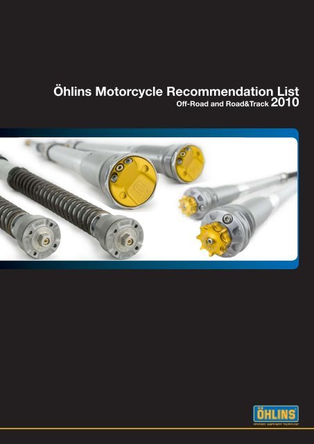 Öhlins Motorcycle Recommendation List - Hps