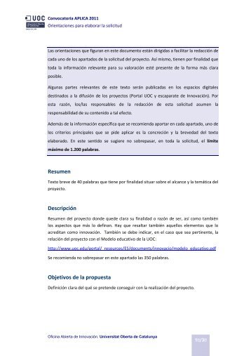 Resumen DescripciÃ³n Objetivos de la propuesta - Universitat Oberta ...