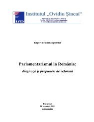 Parlamentarismul in Romania: diagnoza si propuneri de reforma