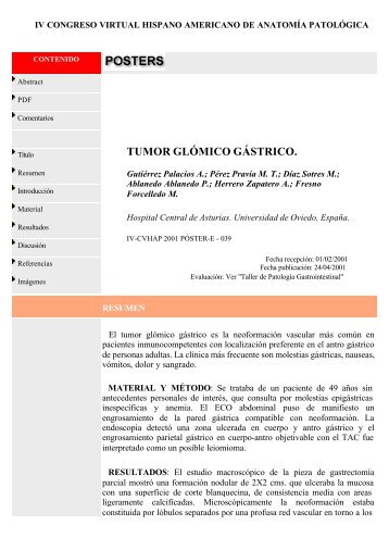 tumor glÃ³mico gÃ¡strico. - V Congreso Virtual Hispanoamericano de ...