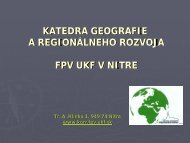Profil KGRR - Fakulta prÃ­rodnÃ½ch vied