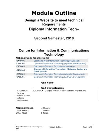 Module Outline - CICT server