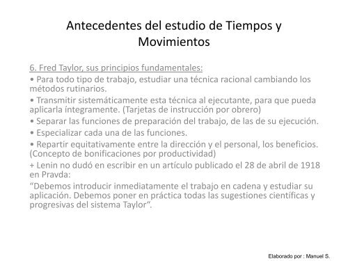 Estudio de Tiempos Y Movimientos