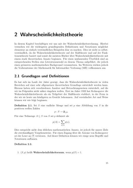 2 Wahrscheinlichkeitstheorie