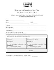 Teen Anime and Manga Contest Entry Form - Halifax Public Libraries