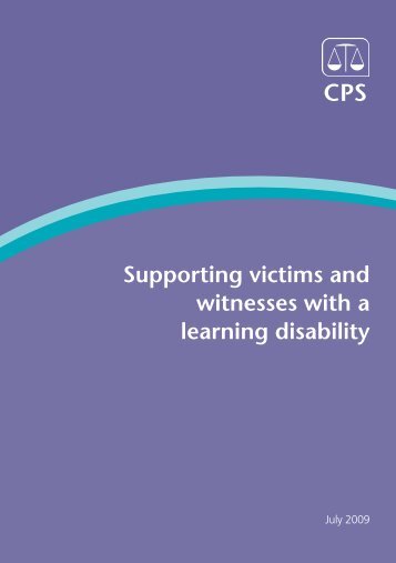 Supporting victims and witnesses with a learning disability - Crown ...