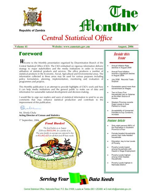 Vol 41 2006 The Monthly August.pdf - Central Statistical Office of ...