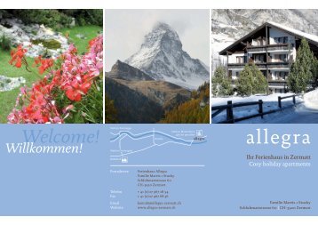 Welcome! Willkommen! - Ferienhaus Zermatt