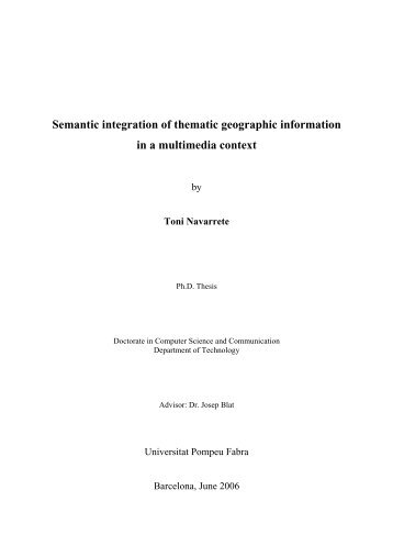 Semantic integration of thematic geographic information in a ...