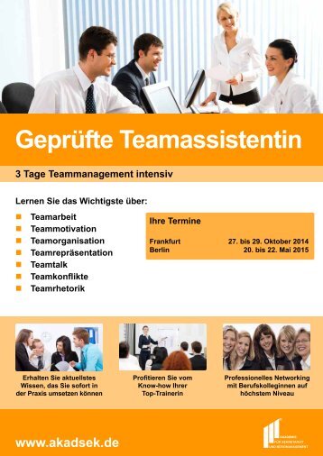 GeprÃ¼fte Teamassistentin - Akademie fÃ¼r Sekretariat und ...