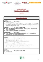 Programma corso di formazione in cure palliative - Ordinemedici.bz.it