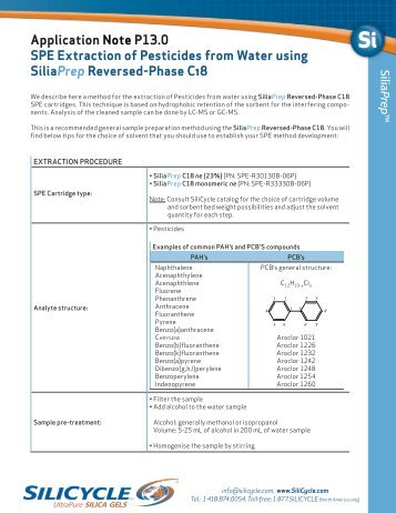 Application Note P13.0 SPE Extraction of Pesticides from ... - Silicycle