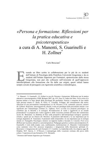 Persona e formazione. Riflessioni per la pratica educativa e - Istituto ...